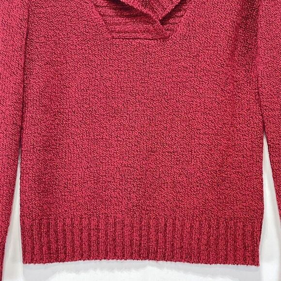 St Johns Bay Women Shawl Sweater Size MP Red Long Sleeves Casual - Picture 9 of 15